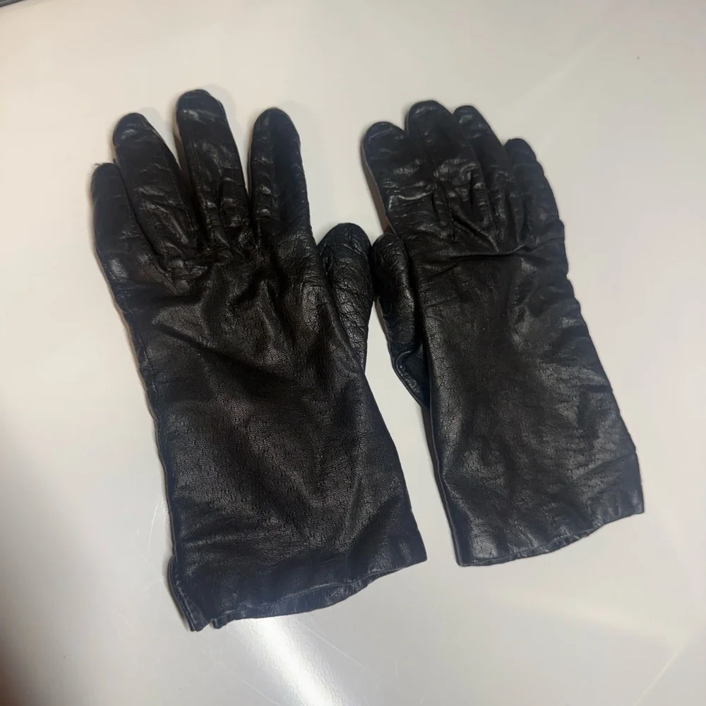Vintage Genuine Leather Gloves (Size 7) Lambswool & Cashmere Lined